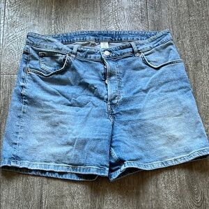 H&M Light Blue Denim High Waist Jean Shorts